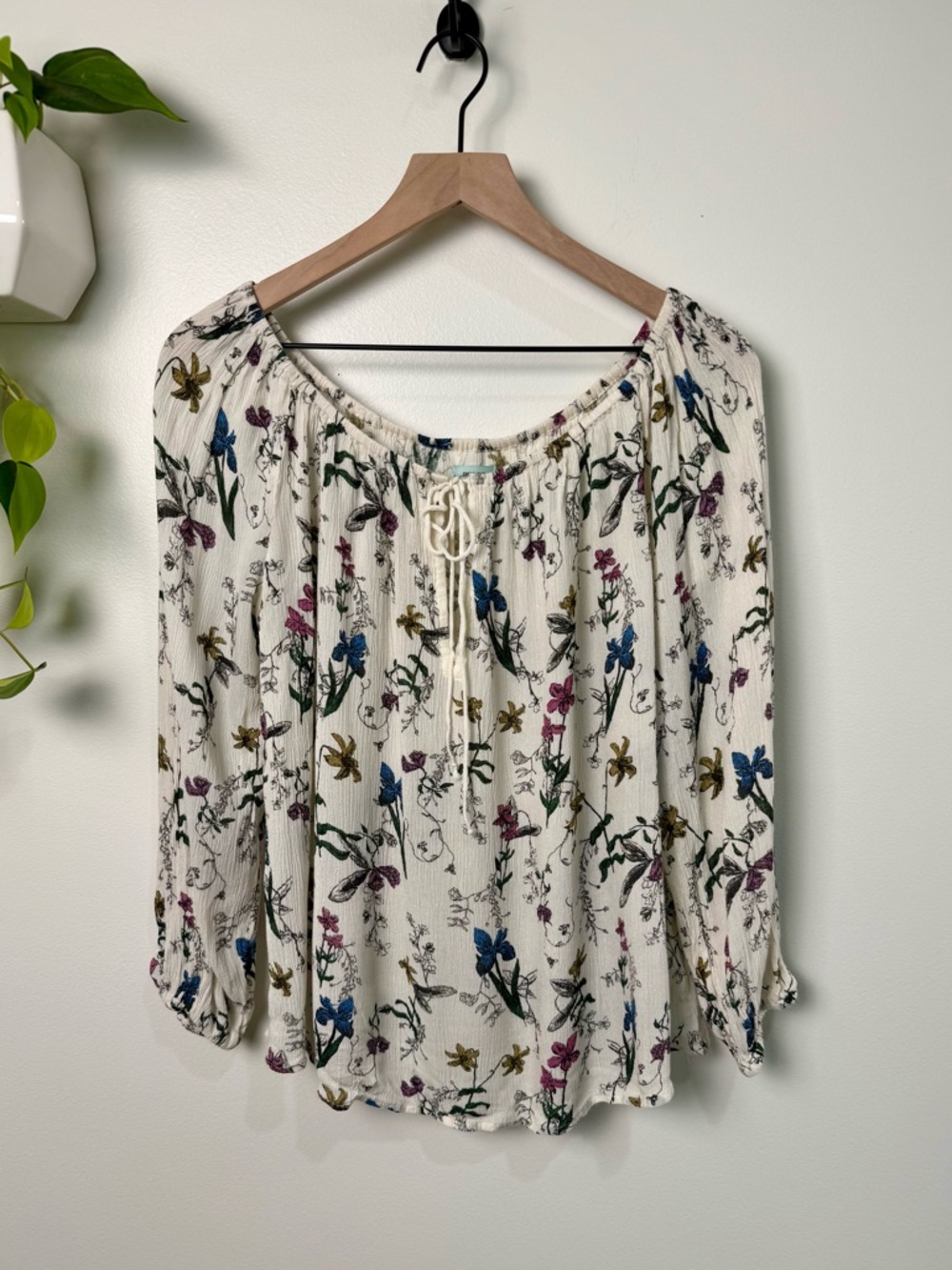 Kimchi Blue Urban Outfitters Off Shoulder Floral Peasant Top Boho Cottagecore S